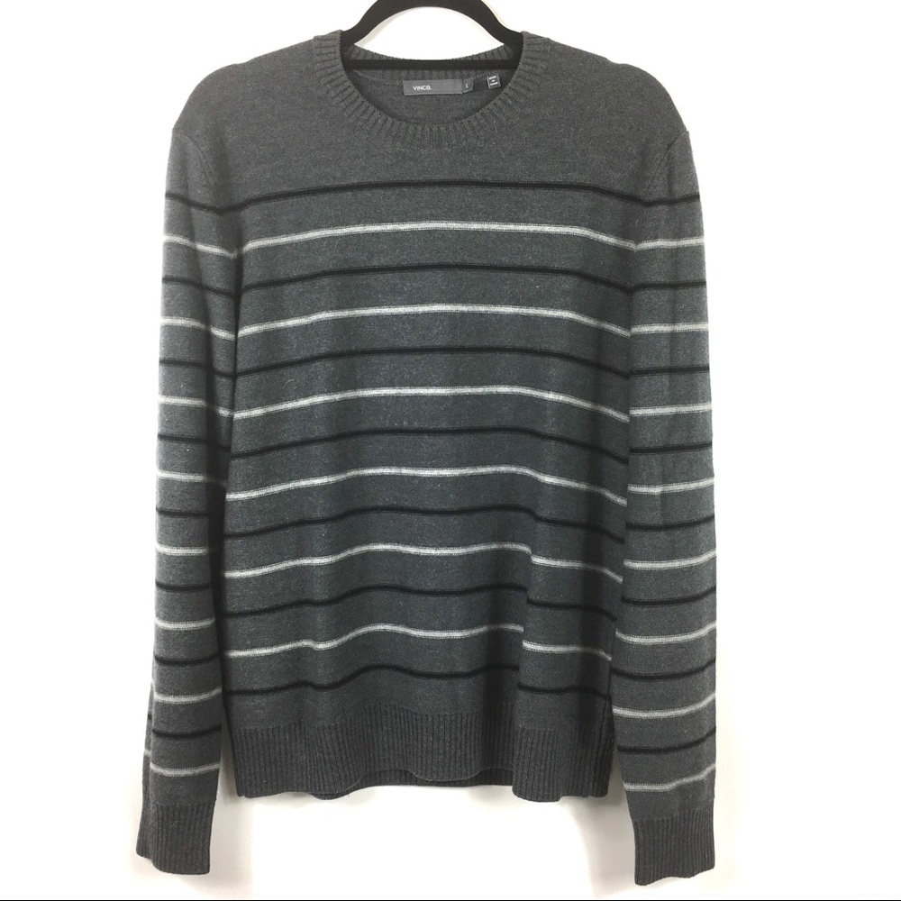 Vince Striped Crewneck Sweater 100% Woollaine